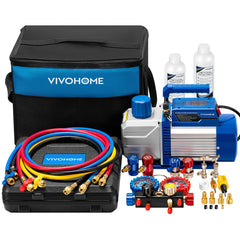 VIVOHOME front unit overview showing compact pump and gauge, durable and portable