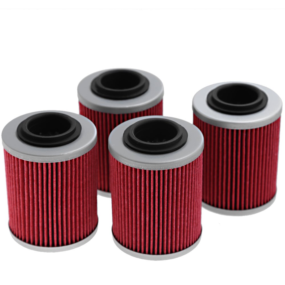 Vkinman front packaging showing four oil filters and fitment details for convenience