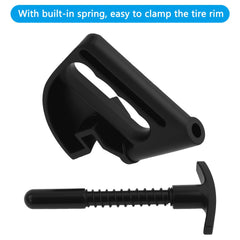 VKVXCLON close-up of built-in spring and clamp mechanism for reliable rim grip