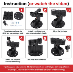 VKVXCLON close-up lock cylinder and key, precise locking for secure packs