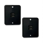 VMDLKB front view showing two USB ports and slim black faceplate for clean installs