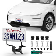 vnkesno front view mounted on Model Y showing secure fit and sleek look