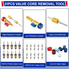Vocoleca magnetic valve stem close-up securing cores for smooth one-handed removal