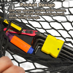 Volcaner bottom pocket detail holding small items to prevent rollaway