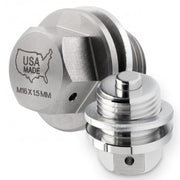 Votex front view of stainless drain plug showing robust build and fit