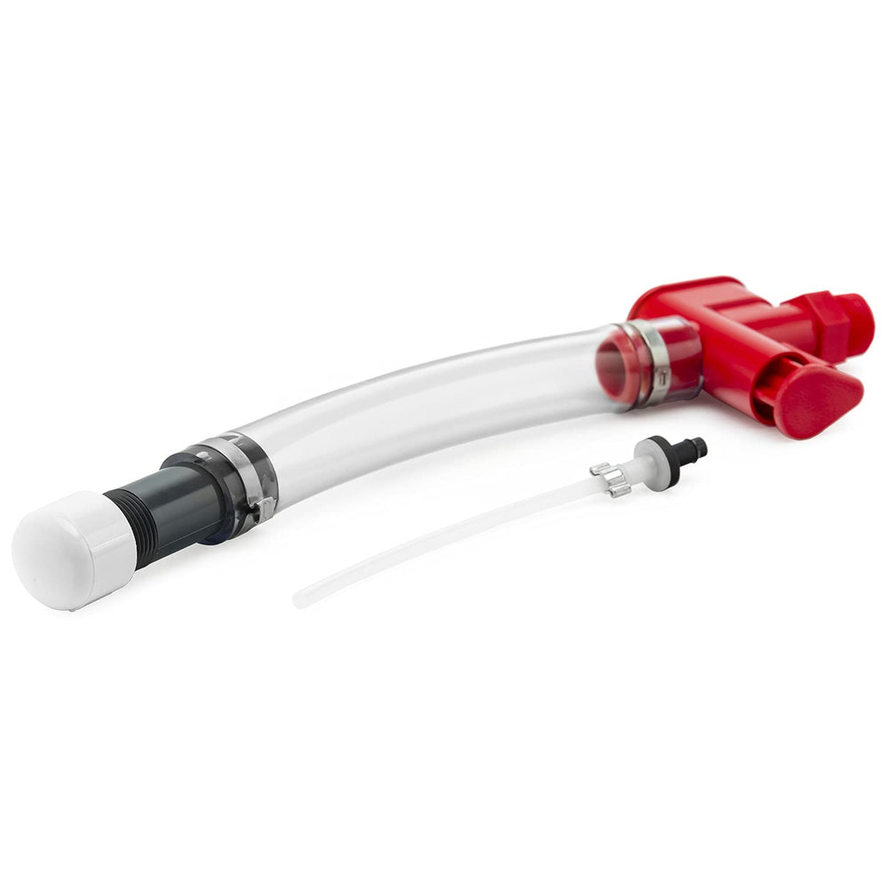 VP Racing attached to 5.5-gallon jug shows secure fit and tidy pouring