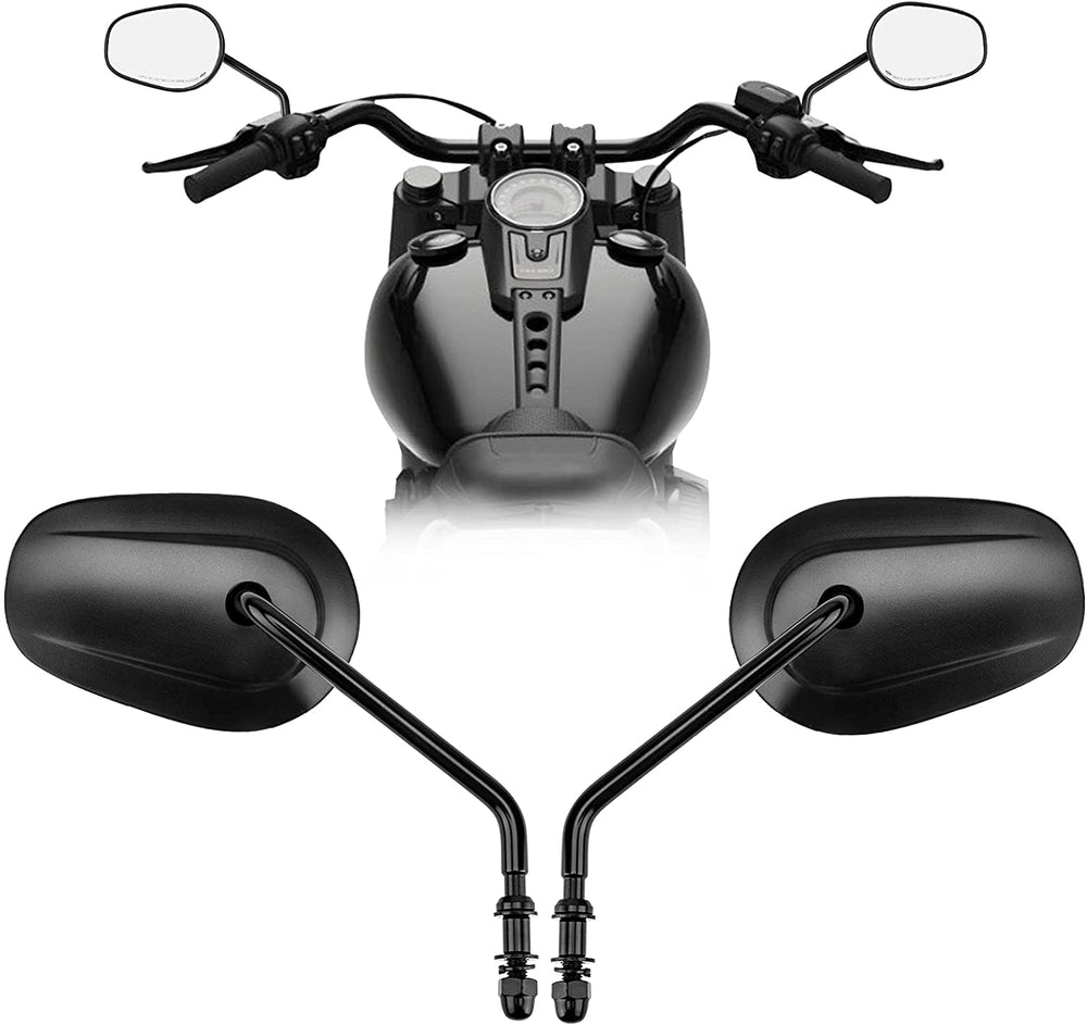 VPZMT front view of teardrop mirrors showing sleek black styling and improved sightlines