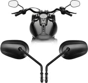 VPZMT front view of teardrop mirrors showing sleek black styling and improved sightlines