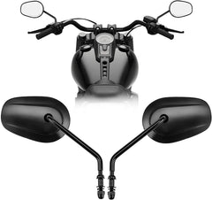 VPZMT front view of teardrop mirrors showing sleek black styling and improved sightlines
