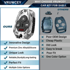 Vruwcey metallic texture close-up highlighting zinc alloy strength and premium look