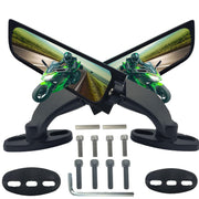 VRWEARE front view large motorcycle mirrors showing wide coverage and improved visibility