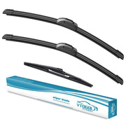 VTOGOI front packaging showing full wiper set and fitment details, assures correct purchase