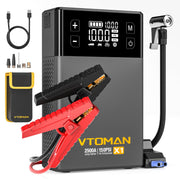 VTOMAN X1 front view showing controls and rugged case for reliable roadside use