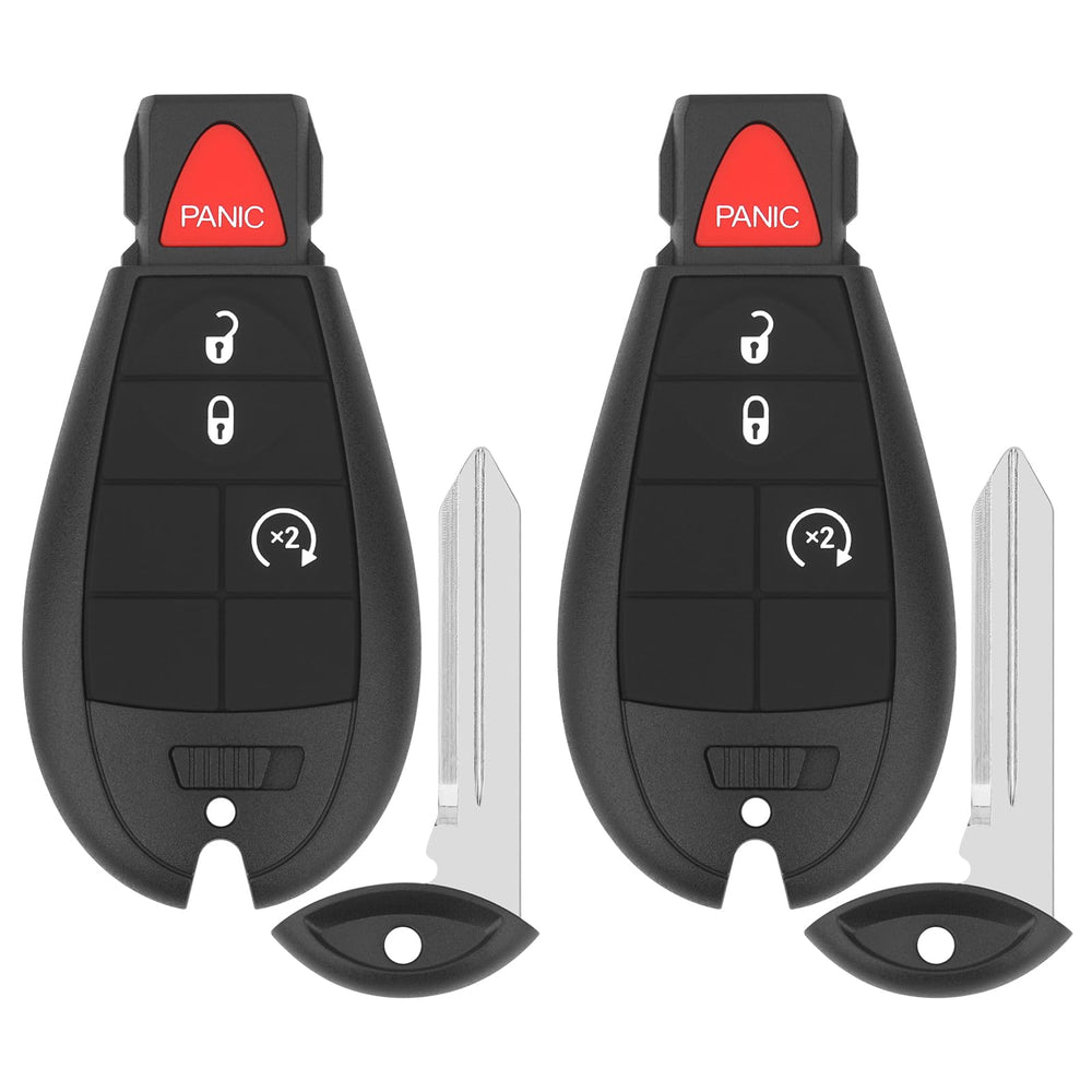 Vurkcy front view of two replacement key fobs showing buttons and ready-to-use benefit