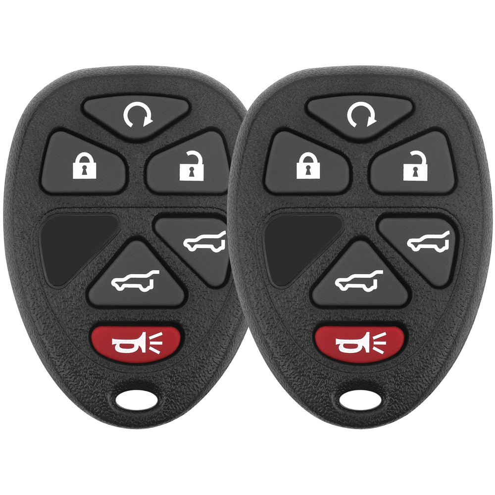 Vurkcy front view of two key fobs showing buttons and fit