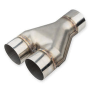 Vurkcy front view Y pipe showing polished body and precise inlet alignment for durability