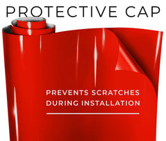 VViViD Racing Red being applied to panel demonstrating easier installation and clean results