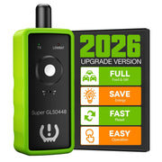 VXDAS front view of the green 2-in-1 TPMS tool showing controls and display, simplifies sensor resets