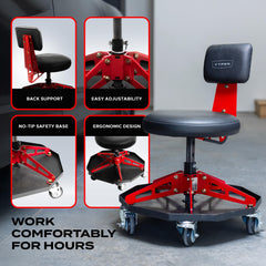 Vyper caster detail and wheel offering smooth mobility across workshop floors
