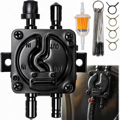 Wadoy vacuum fuel pump front view showing inlet and outlet connectors for easy replacement