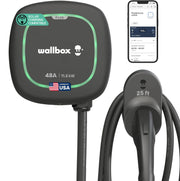Wallbox Pulsar Plus front view showing compact charger and sleek design benefits fast home charging