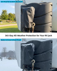 WanDwel double-sided D-rings holding safety chains to prevent tangles and rust