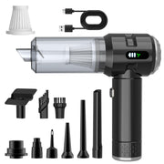 Wansimoo front view silver handheld vacuum showing sleek body and portablity