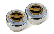 WARN 38826 front view pair showing all‑metal hubs and chrome finish for durable protection