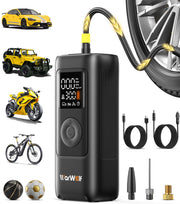 WarWolf front view of portable inflator showing compact design and controls, convenient storage