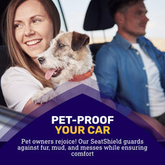 Waterproof SeatShield pet-friendly image with dog on protected seat