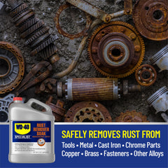 WD-40 Specialist before and after restored wrench demonstrating rust removal