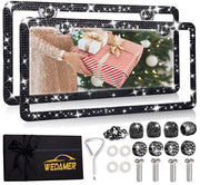 WEDAMER front view black bling frame showing sparkling effect and stylish border