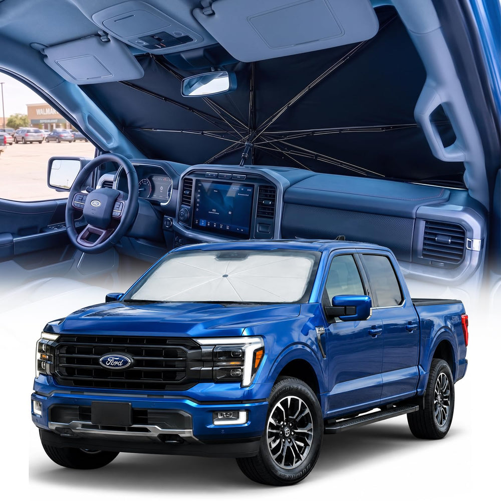 weektic front folded truck shade showing compact storage and quick deployment benefit