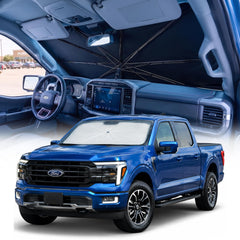 weektic front folded truck shade showing compact storage and quick deployment benefit