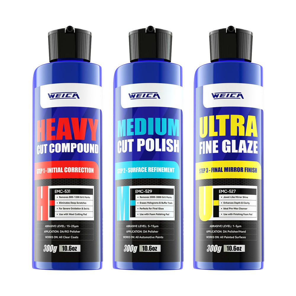 WEICA kit front packaging showing three bottles and clear labeling for easy selection