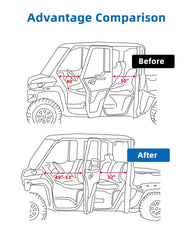 WEIGUZC installed on Defender front door demonstrating increased door swing