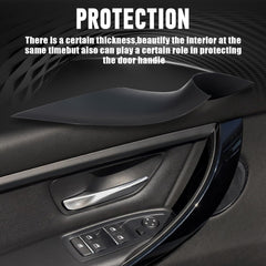 WEILEITE handle cover installed on BMW door interior demonstrating seamless fit