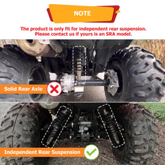 WeiSen side profile installed on ATV demonstrating correct alignment and secure attachment