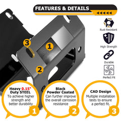 WeiSen winch mount closeup of welds and finish improving durability and rust resistance