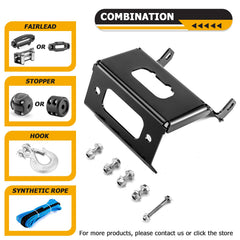 WeiSen winch mount with measurement and hardware layout aiding correct winch alignment