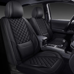 WENNFOUR front seat covers installed showing clean truck interior and protection