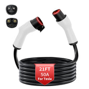 WenStorm front view of 21ft NACS extension cord showing durable connector and cable benefit reach