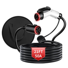 WenStorm front J1772 connector showing ergonomic grip and easy plug-in benefit