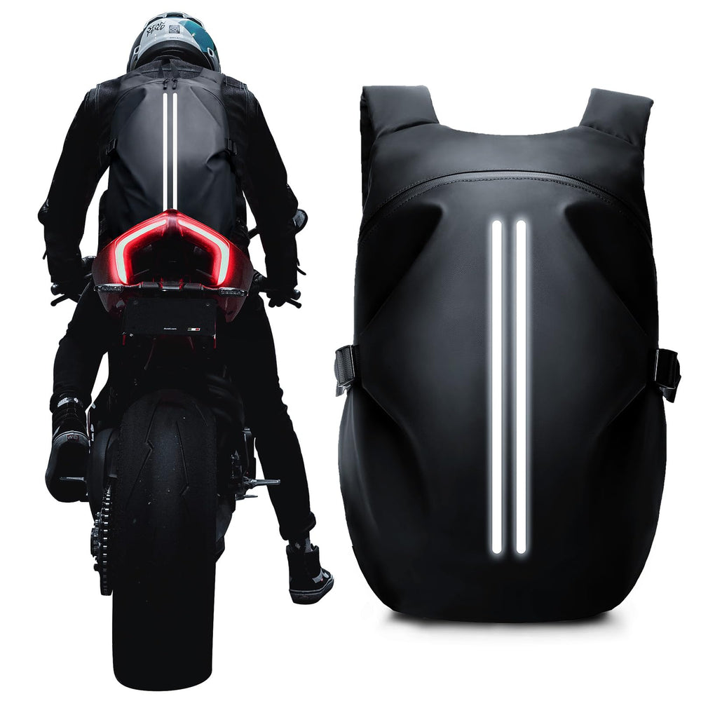 WEPLAN front view of backpack showing organized pockets and logo for easy access