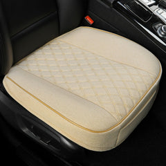 West Llama packaging view showing two beige seat covers and included hardware benefits protection