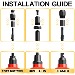 WETOLS mandrels and rivet nuts arranged in case for quick selection and organization
