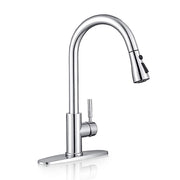 WEWE polished chrome faucet front view showing sleek finish and easy cleaning
