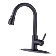 WEWE faucet front view showing oil rubbed bronze finish and high-arc design, durable look