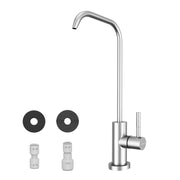 WEWE front view brushed-nickel faucet showing sleek profile and modern look