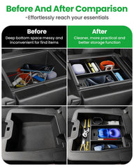 Wexyldra upper tray holding phone keys and sunglasses for organized reach